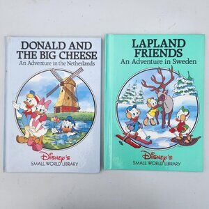 VINTAGE Disney Children's Book Bundle Donald Duck Small World Library 1991 Books